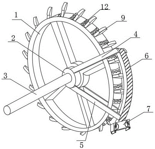 一种插秧机用后车轮的防泥轮辙消除结构的制作方法