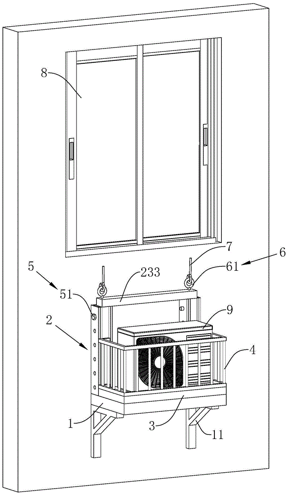 一种房建系统中空调室外放置架的制作方法