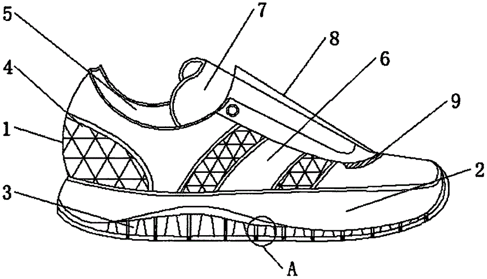 一种具有鞋带隐藏功能的运动鞋的制作方法