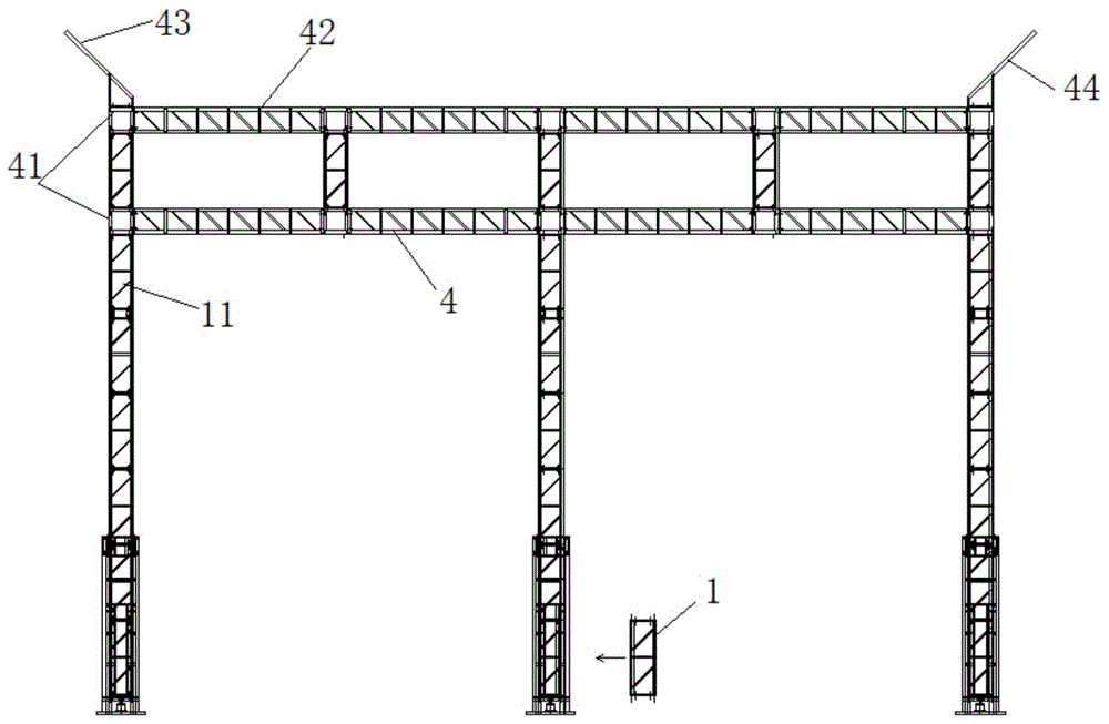 顶升式全防护跨越架的制作方法