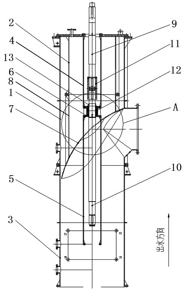 一种立式抽芯排水泵的导流片密封结构的制作方法