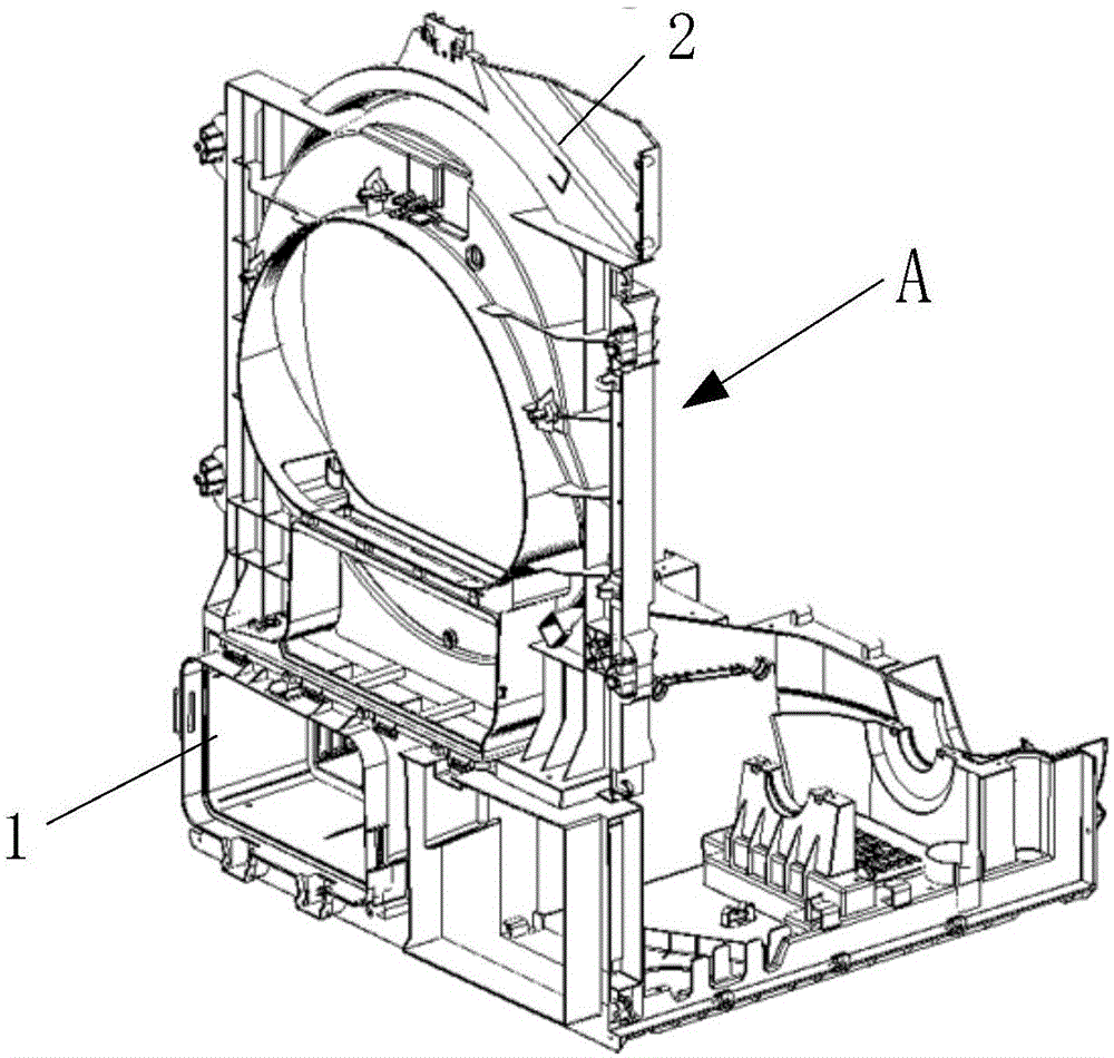 一种干衣机前支撑装配结构及干衣机的制作方法
