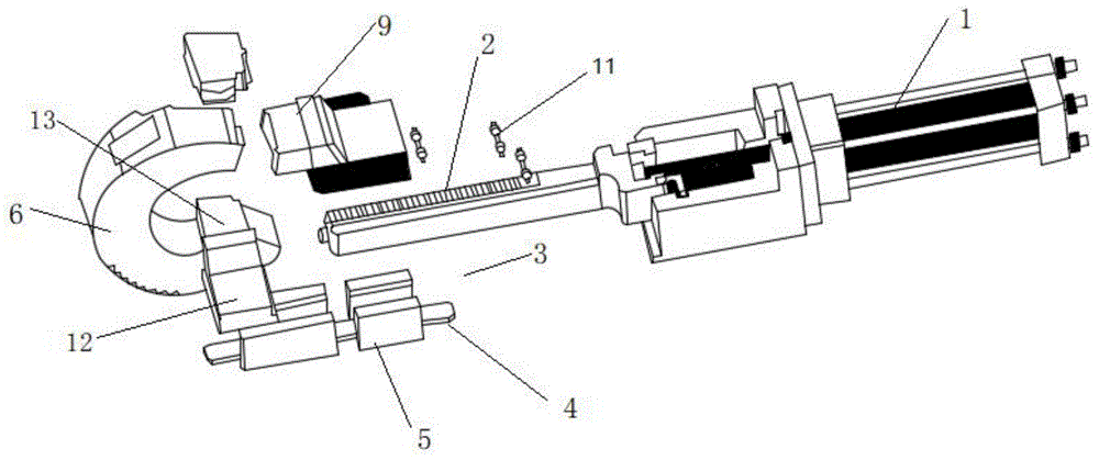 一种油缸带动齿轮旋转抽芯的结构的制作方法