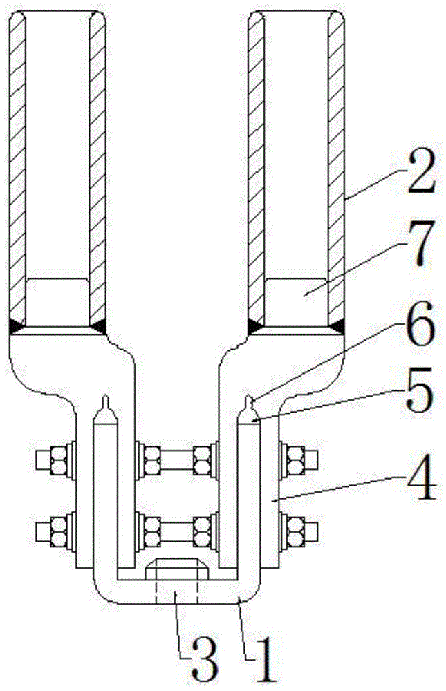 双板开槽式双分裂线夹的制作方法