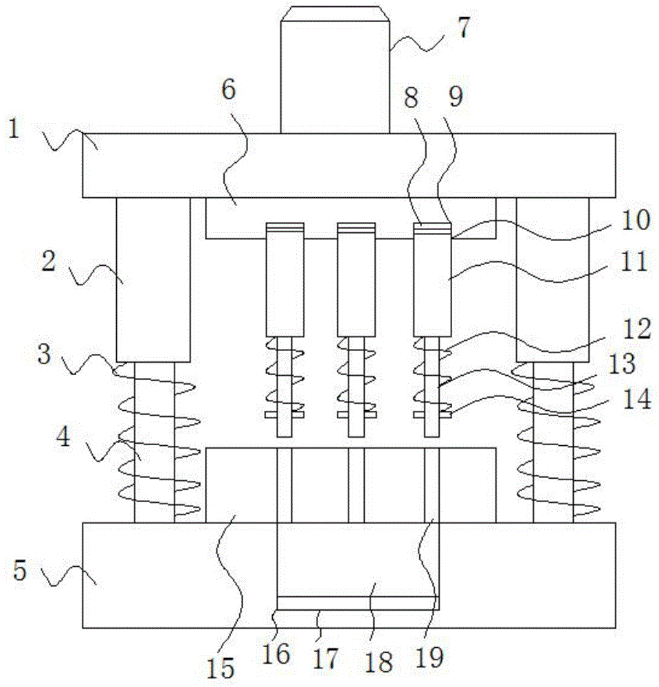 一种叉车挡货架冲孔模具的制作方法