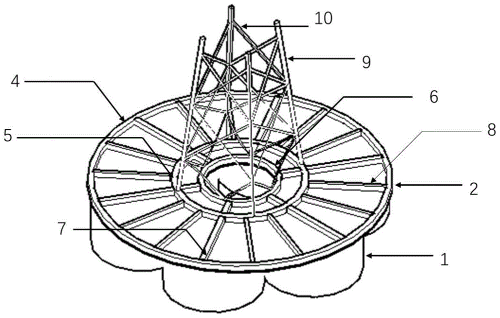 一种组合式环筒导管架基础结构的制作方法