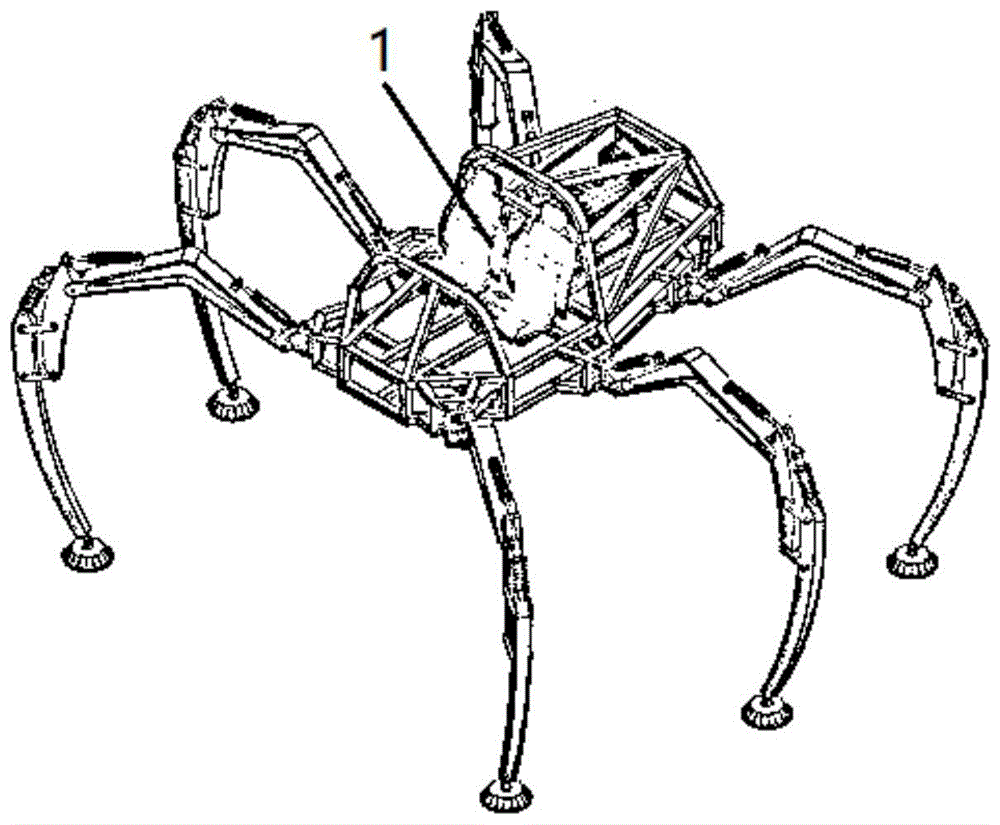 附图说明 图1是本实用新型提出的一种可避障蜘蛛六足机器人的结构示意