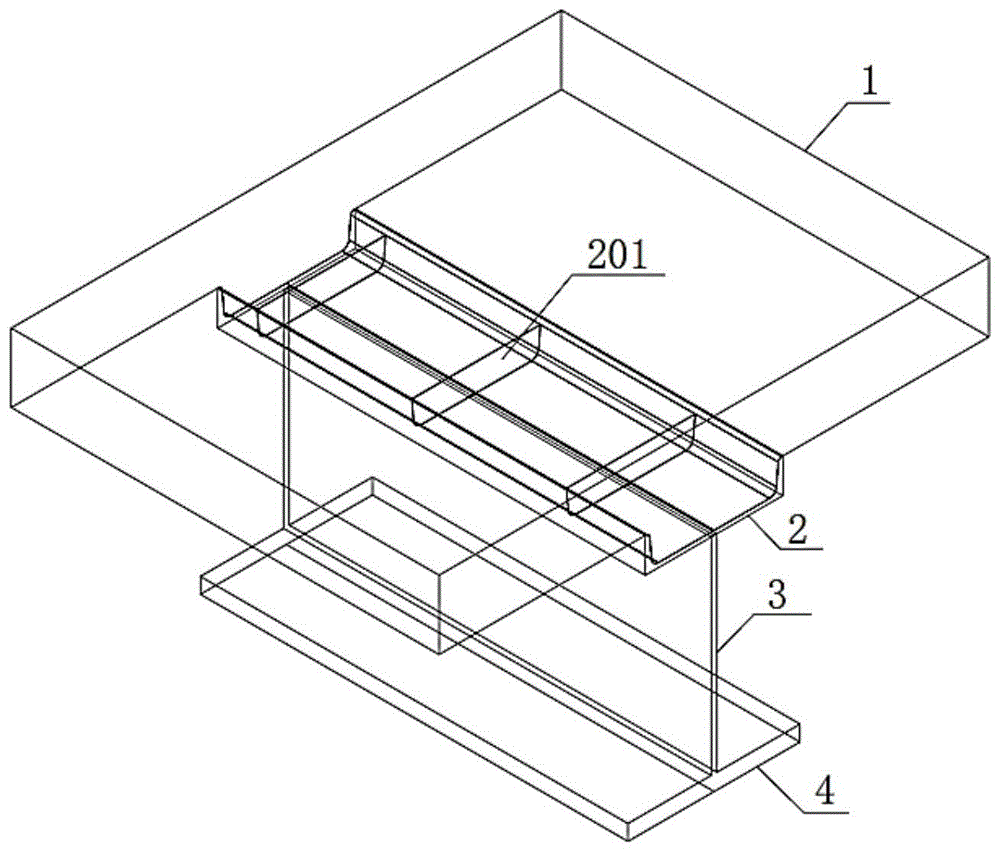 一种槽钢翼缘中含剪力隔板连接件的组合梁的制作方法