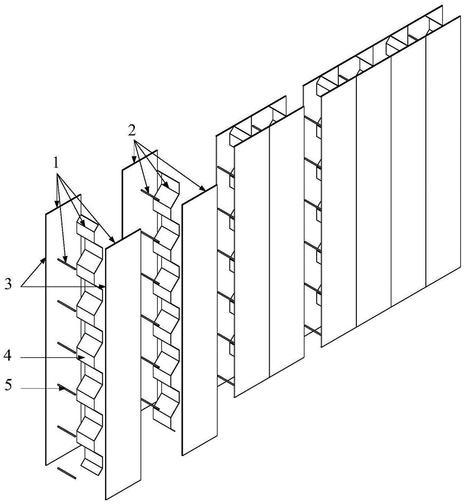 一种对称布置波形腹板拉结的双层钢板剪力墙的制作方法