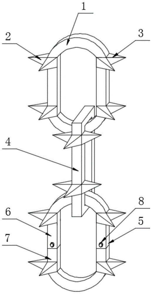 一种摊铺机防竖向离析的带刺铁链装置的制作方法