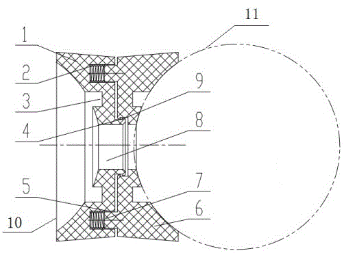 一种带多组小型预紧弹簧的转盘轴承隔离块的制作方法