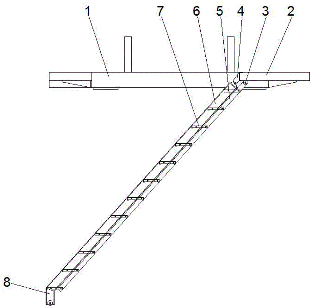 一种吹塑机用随顶架升降脚踏板自动水平的人行梯的制作方法