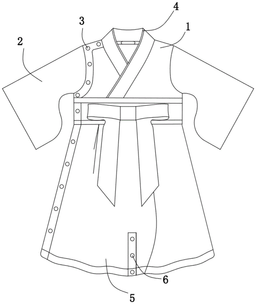 宝宝裙袴两用易穿脱广袖汉服的制作方法