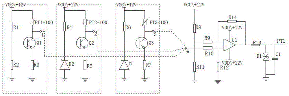 一种具有恒流源的PT100电阻芯的测温电路的制作方法