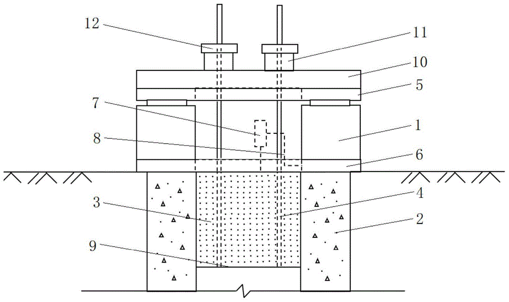 一种管桩灌芯抗拔测试装置及其测试方法与流程