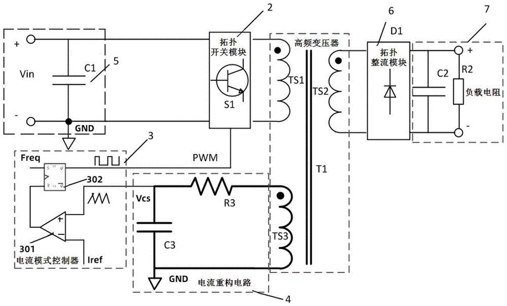 一种隔离型直流到直流的变换器电流重构电路及方法与流程