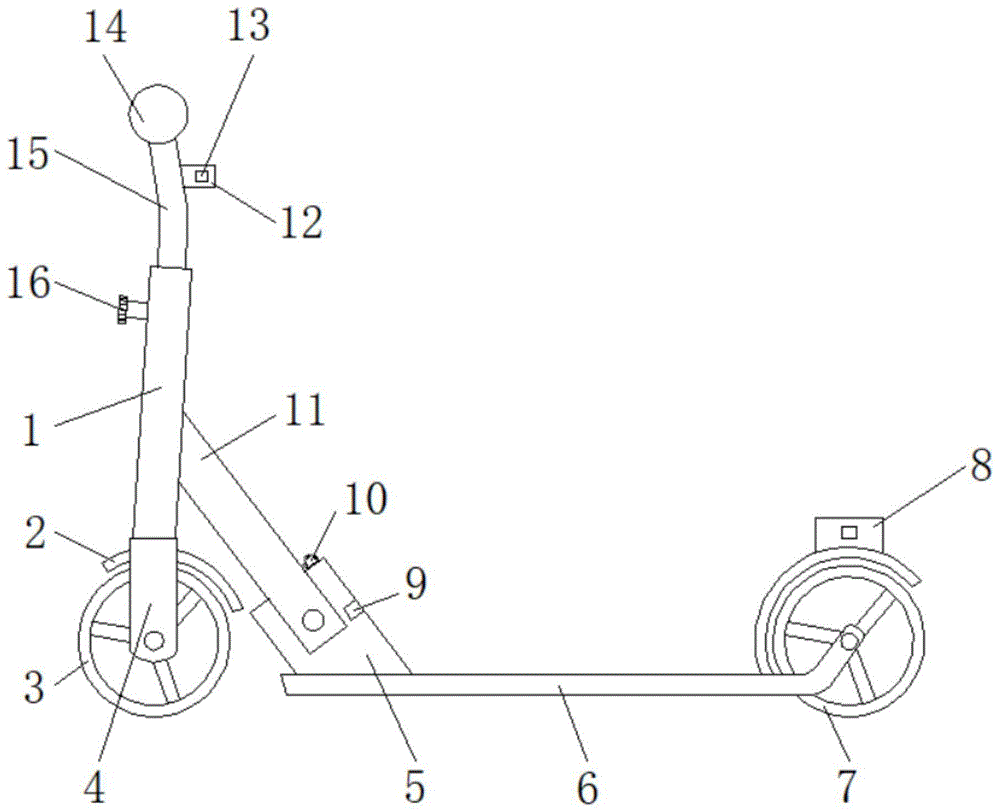 一种可折叠式脚踏驱动滑板车的制作方法