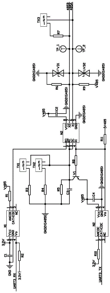 一种直流充电桩的双光耦隔离RS485电路的制作方法