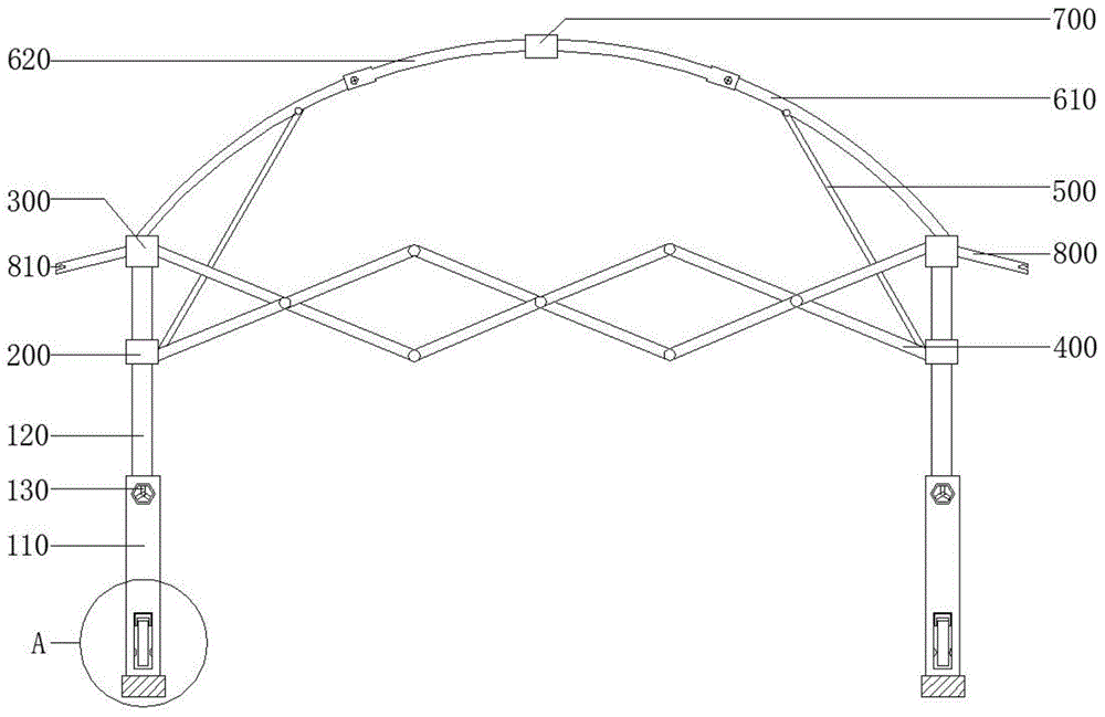 一种圆弧形的可折叠的顶棚结构的制作方法