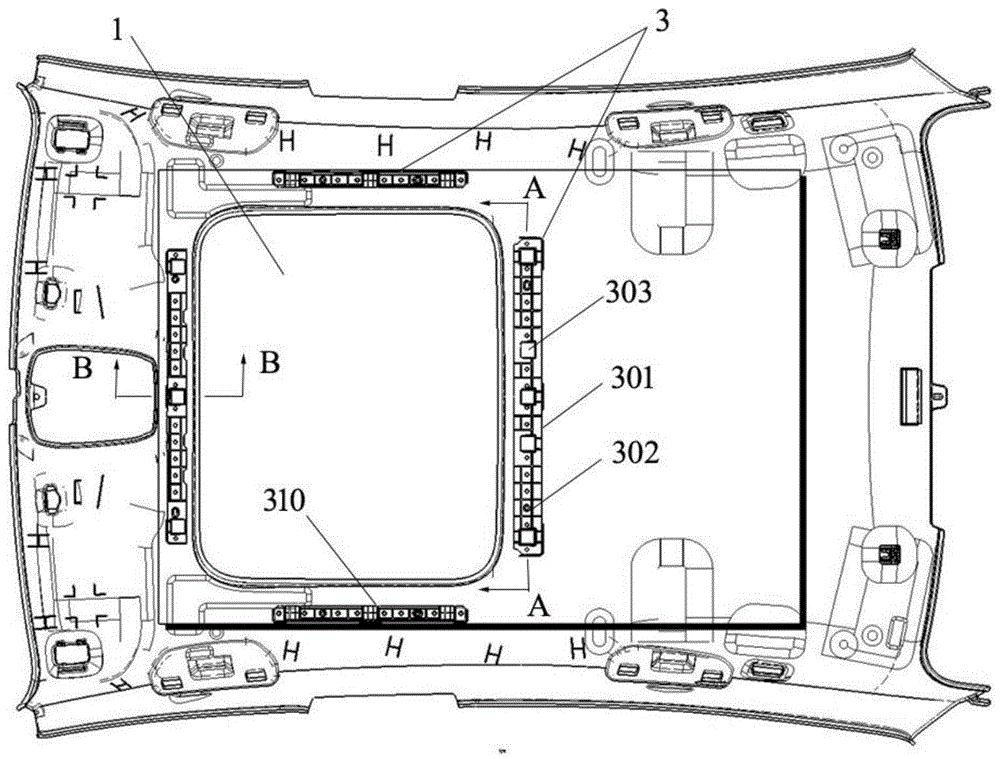 汽车顶棚天窗框架连接结构的制作方法