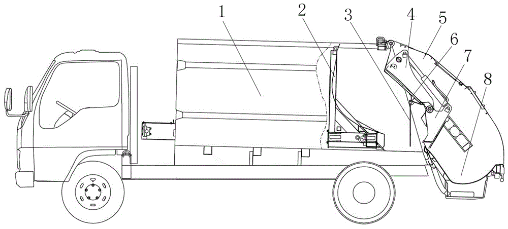 一种防止垃圾回流的后装压缩式垃圾运输车的制作方法