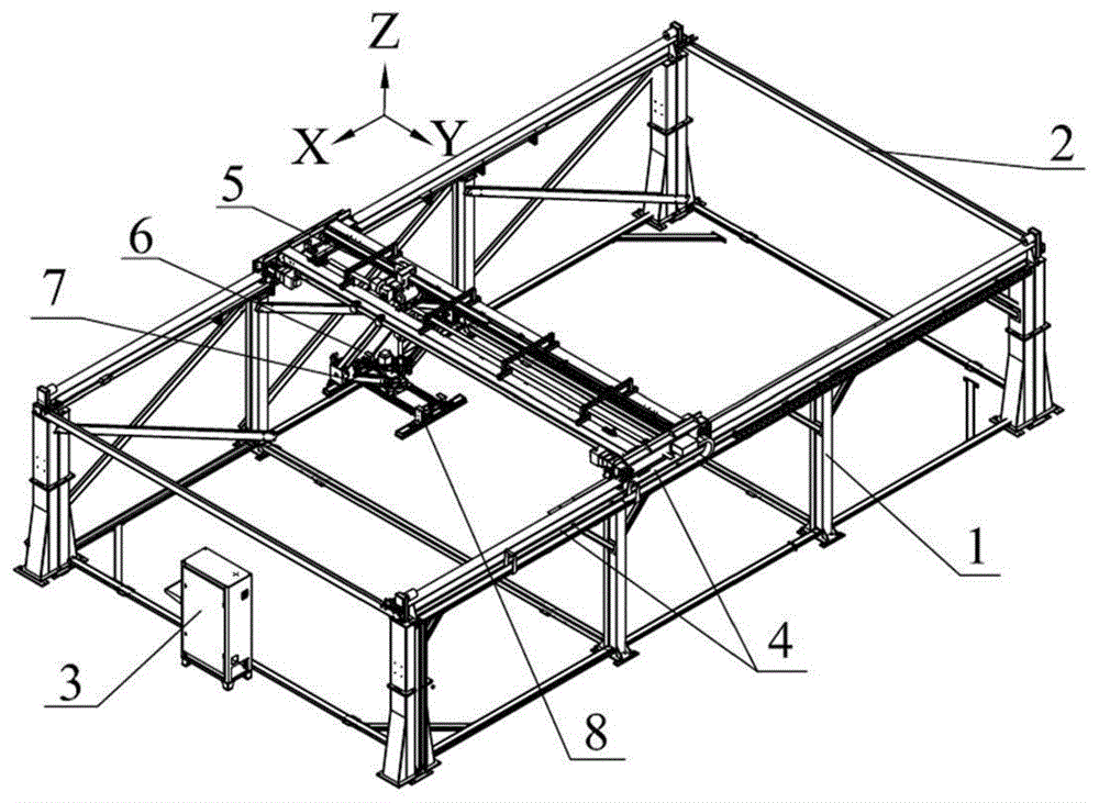 木工家具大跨距曲臂龙门搬运机器人的制作方法