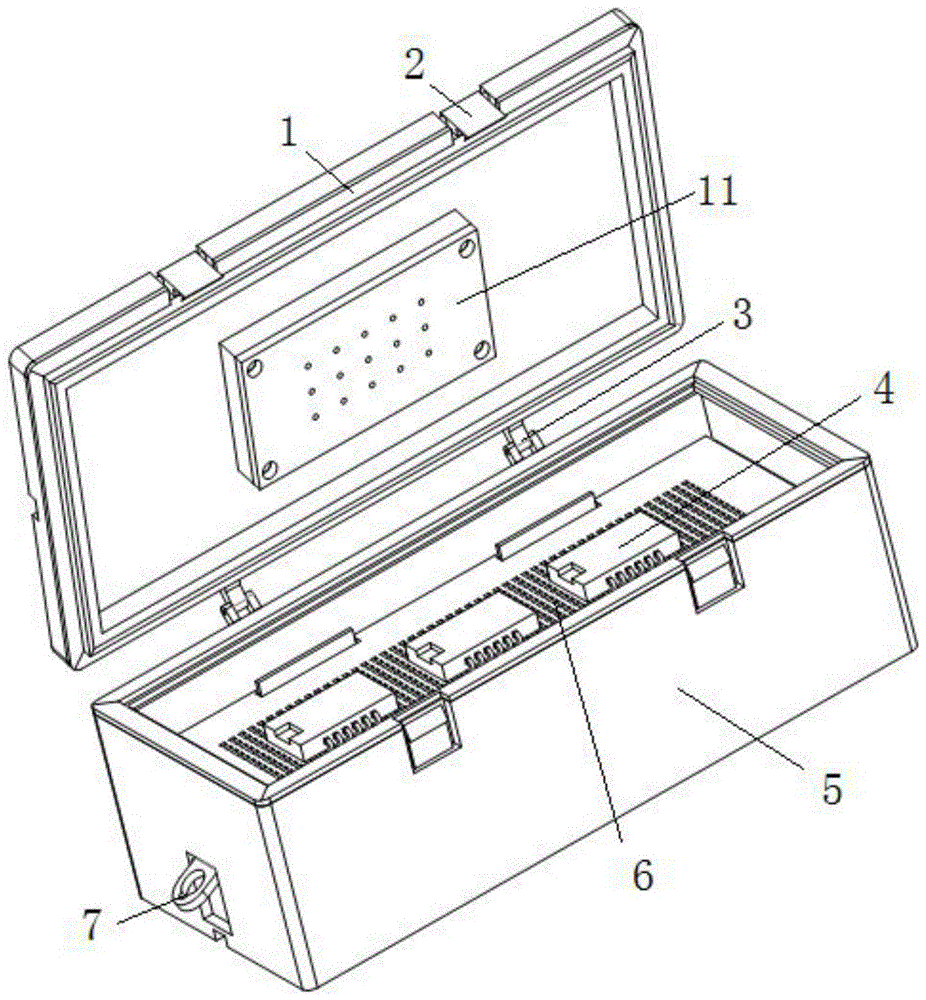 一种带引脚的电子元器件多功能收纳盒的制作方法