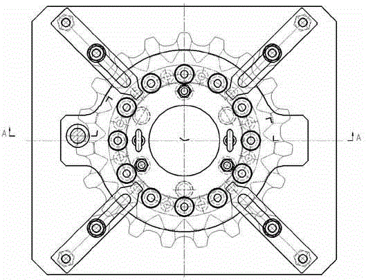 一种链轮法兰孔钻孔夹具的制作方法