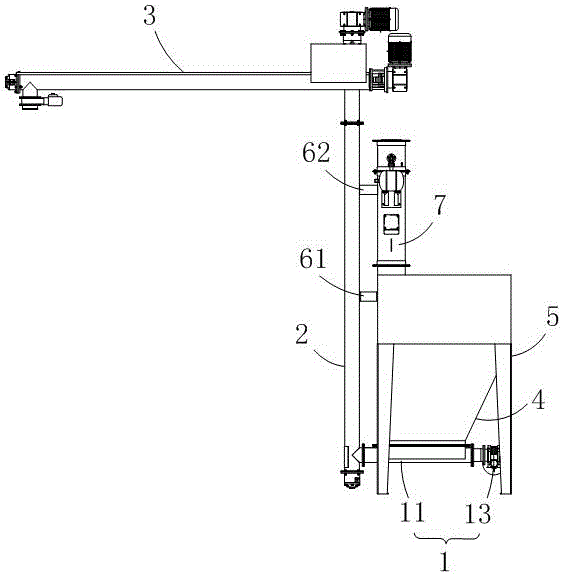 一种水平进料水平计量的平面Z型螺旋输送上辅机系统的制作方法