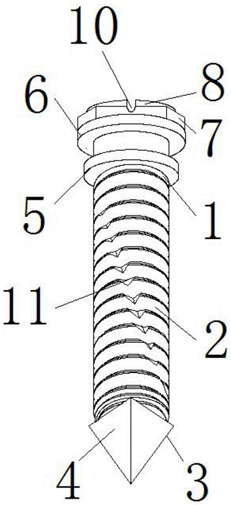 一种一字沉头水泥螺钉的制作方法