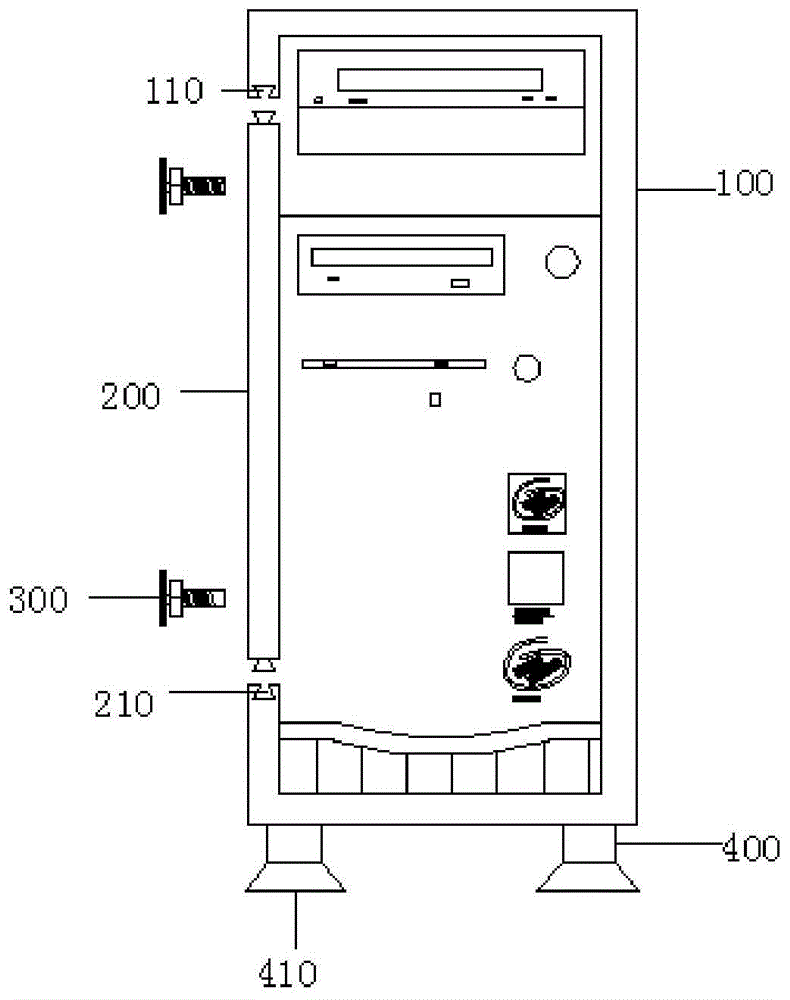 一种计算机玻璃侧板的免工具扣件装置的制作方法