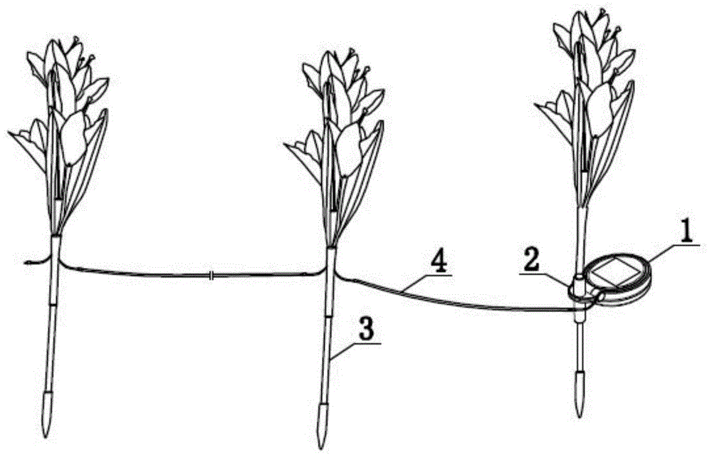 组合式太阳能插杆花的制作方法