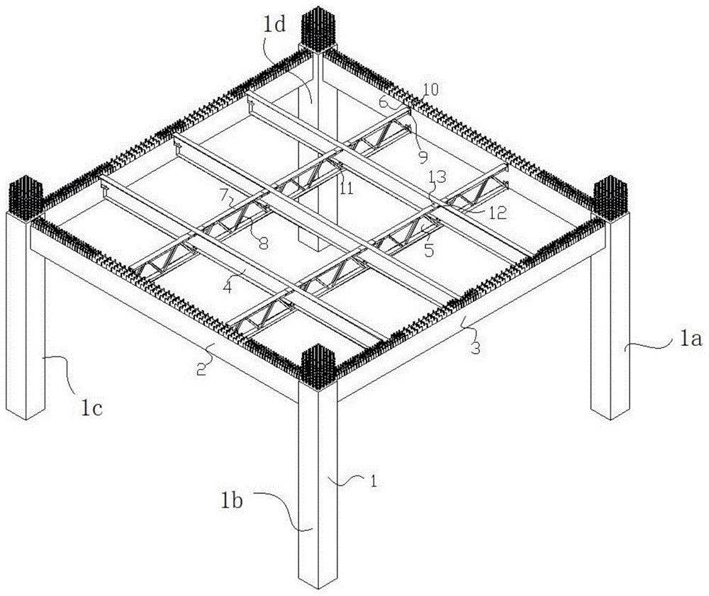 钢次梁与桁架交叉布置而成的井字梁楼盖系统的制作方法