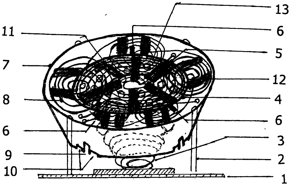 一种适于平凹锅通用的电磁灶线圈盘升降装置的制作方法