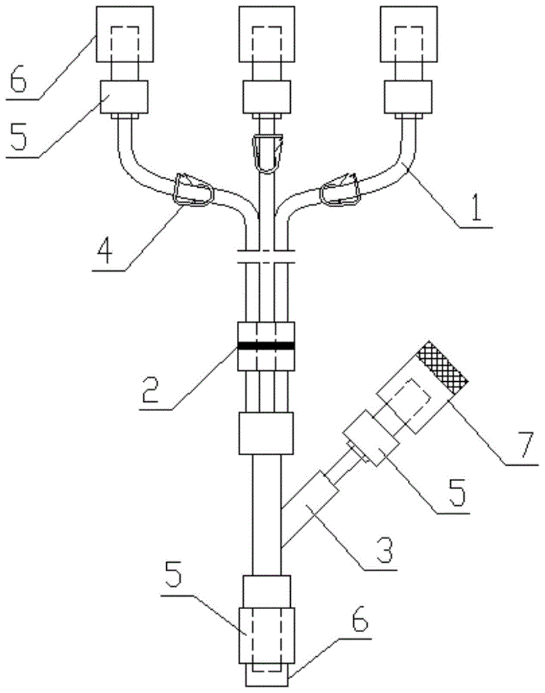 一种能串联使用的多头输液连接管的制作方法