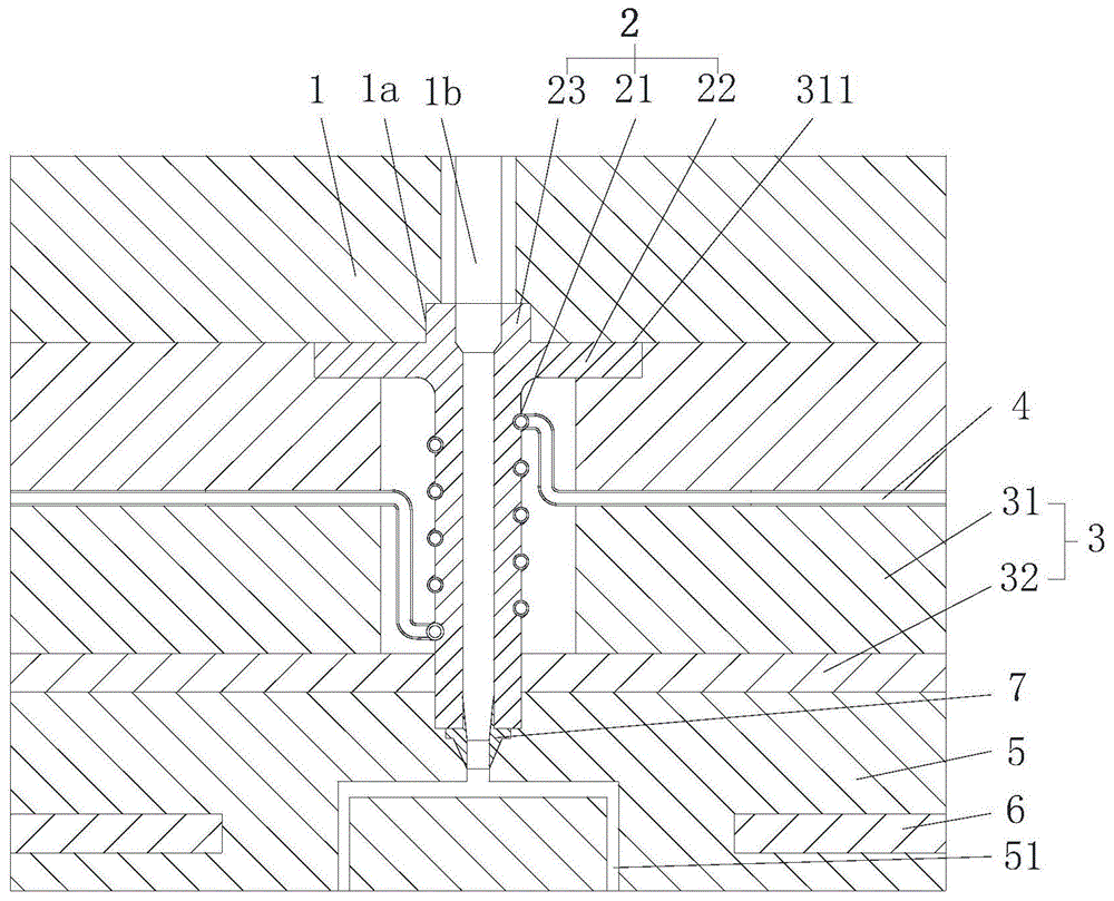 一种液态硅胶冷流道喷嘴隔热模具的制作方法