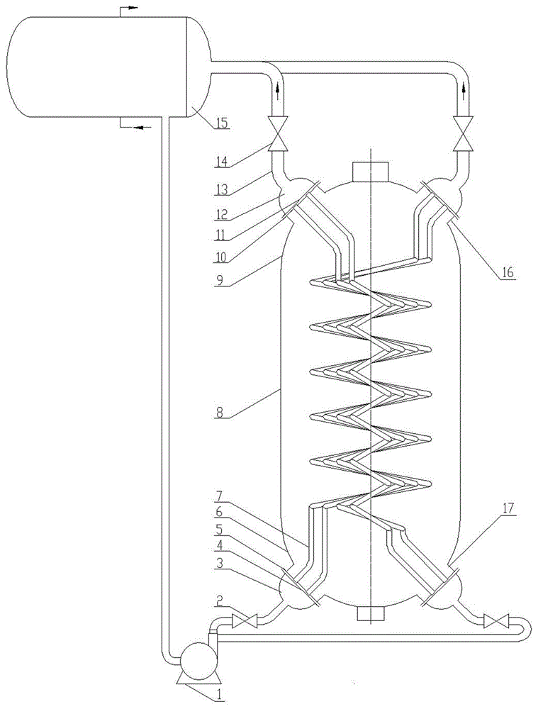 一种管板外置螺旋式独立冷管束水管型反应装置的制作方法