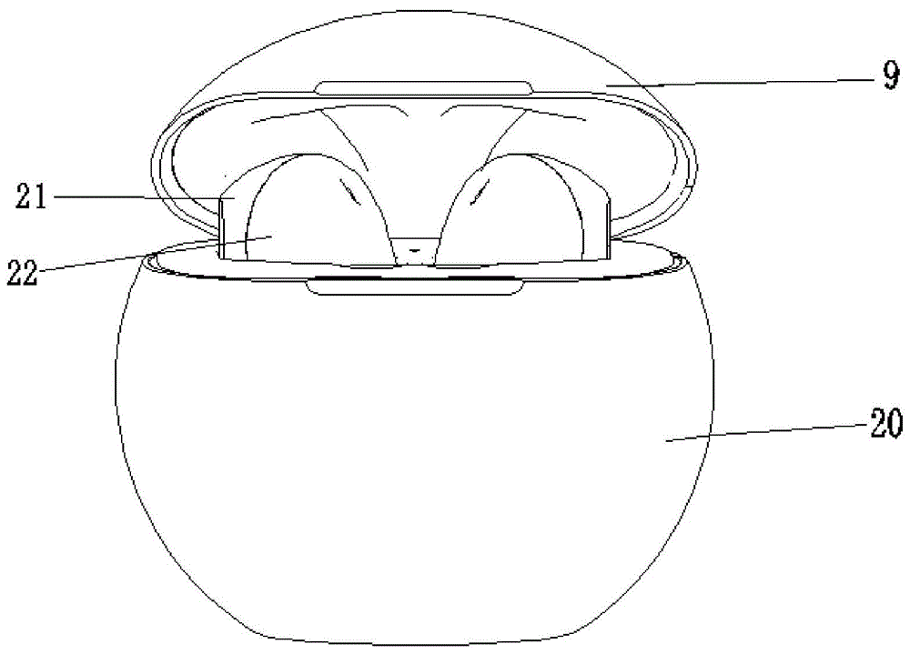 圆形挂耳式触摸无线蓝牙耳机充电座的制作方法