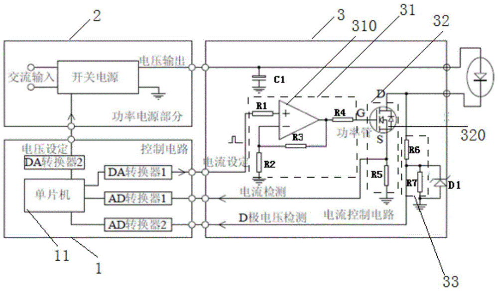 一种动态跟踪调节电流和电压的激光器驱动电源的制作方法