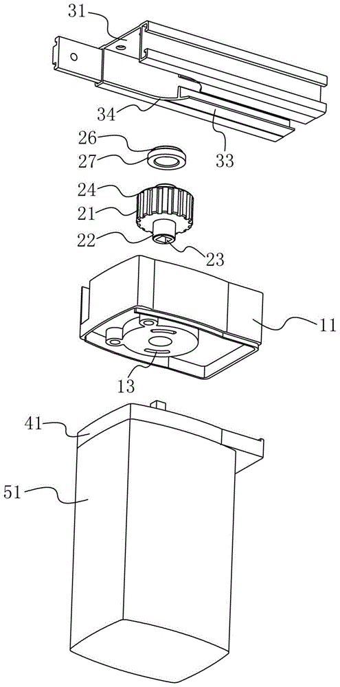 一种电动窗帘导轨的电机传动箱的制作方法