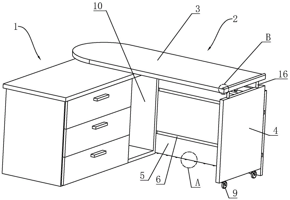 组合安装的写字台和抽屉柜的制作方法