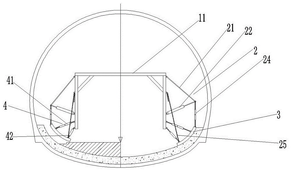 一种隧道悬臂式仰拱浮模施工台架的制作方法