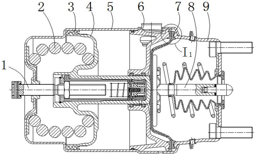 一种自密封膜片整体铆压式弹簧制动气室的制作方法