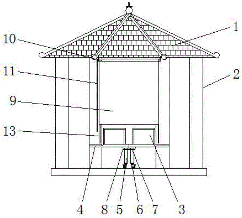 一种新型公园凉亭结构的制作方法
