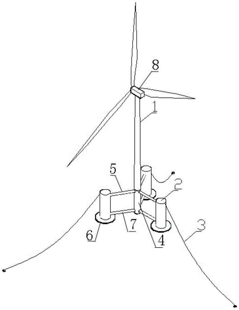 一种带波浪能发电功能的漂浮式海上风力发电基础的制作方法