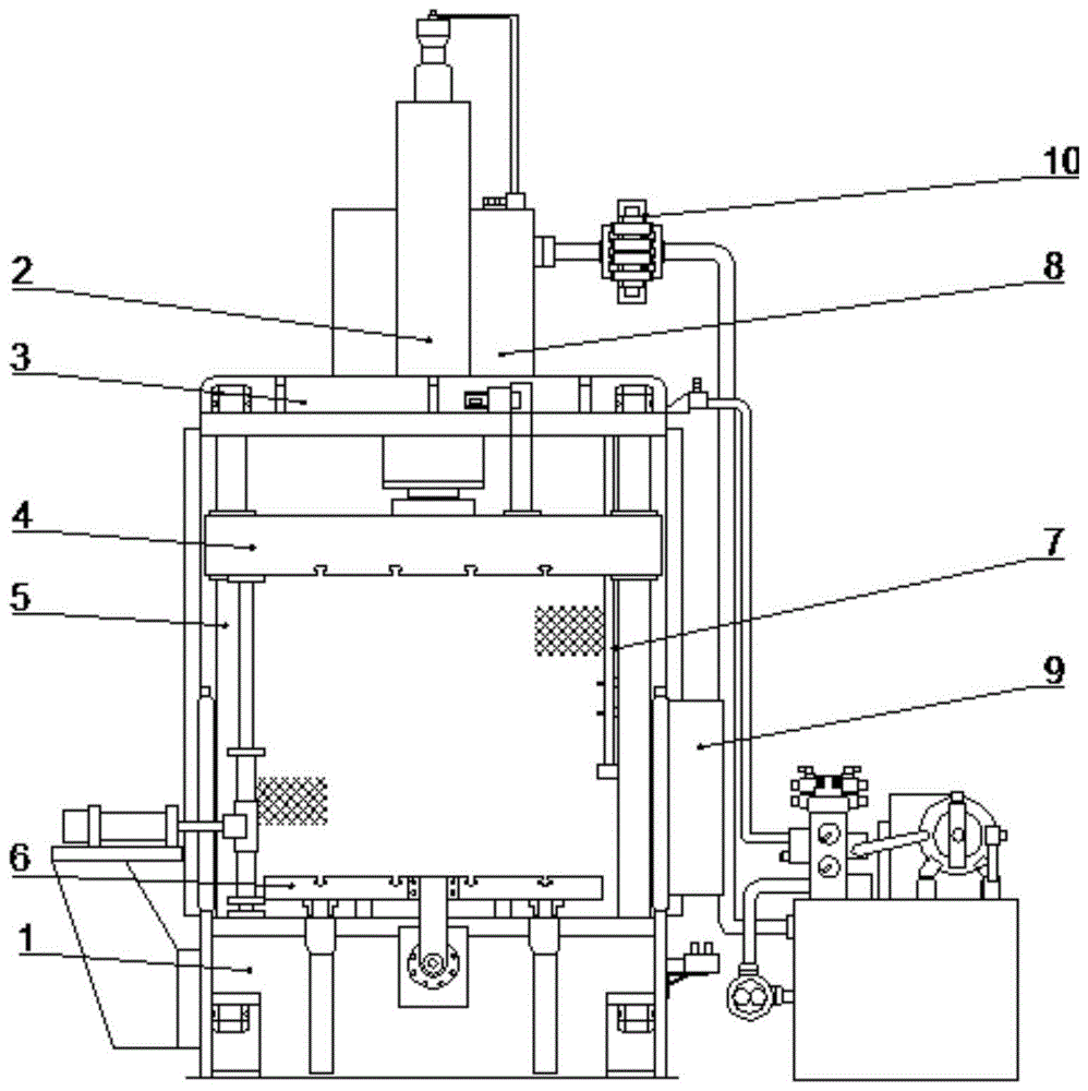 一种进料装置自动的用于合金制备的油压机的制作方法