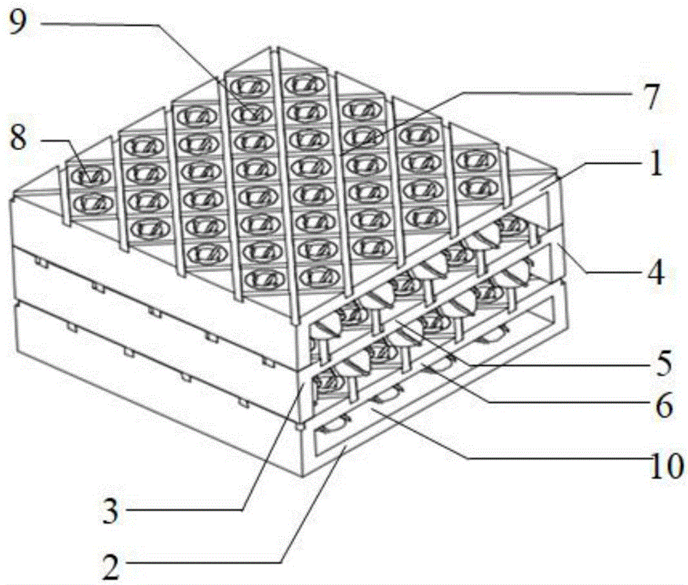 一种阵列型内置螺旋槽外置螺旋轨道层板式换热结构的制作方法