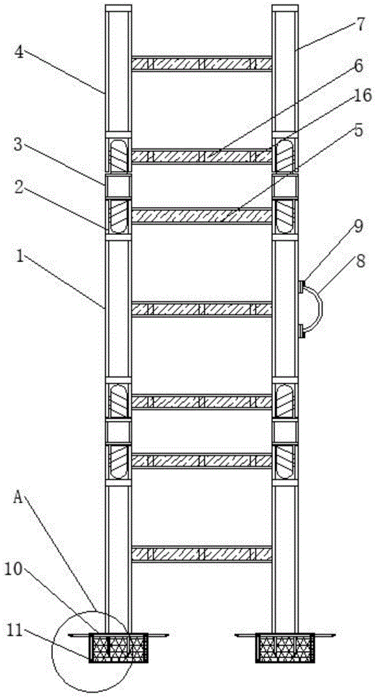 一种耐磨防摔铝梯的制作方法