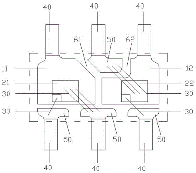 一种SOT双芯片引线框架结构的制作方法