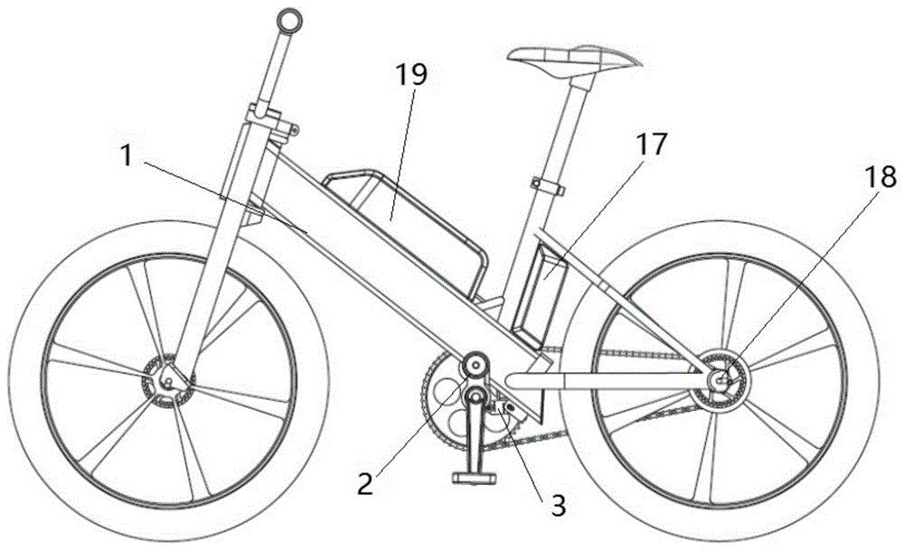 一种传感器与助力自行车的连接结构的制作方法
